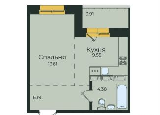 Продается квартира со свободной планировкой, 37.6 м2, Иркутская область, улица Пискунова, 132