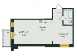 Квартира на продажу со свободной планировкой, 58.4 м2, Иркутская область, улица Пискунова, 132