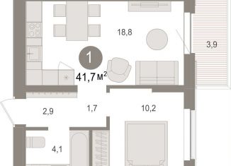Продажа 1-комнатной квартиры, 41.7 м2, рабочий посёлок Краснообск, ЖК Пшеница