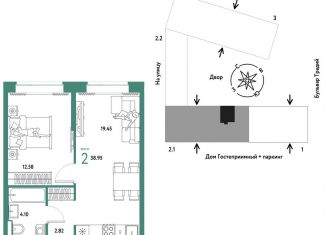 Продаю двухкомнатную квартиру, 39 м2, Тюменская область, улица Новосёлов, 104