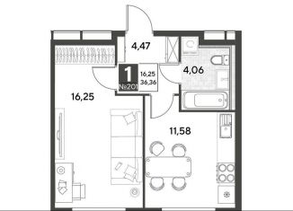 Продам 1-комнатную квартиру, 36.4 м2, Калуга