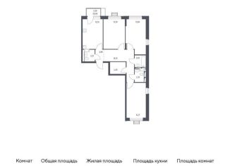 Продается 3-комнатная квартира, 78.5 м2, Московская область, жилой комплекс Прибрежный Парк, к6.2