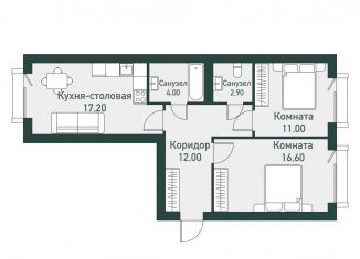 Продаю 2-ком. квартиру, 66.1 м2, Челябинская область