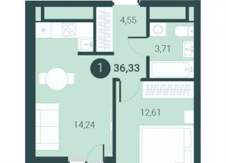 1-ком. квартира на продажу, 36.3 м2, Тюмень, Калининский округ