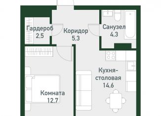 Продаю 1-ком. квартиру, 57.3 м2, Челябинская область