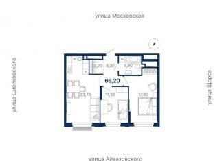 Продаю 2-ком. квартиру, 66.2 м2, Екатеринбург, метро Ботаническая, улица Айвазовского, 52