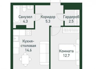 Продажа 1-комнатной квартиры, 57.2 м2, Челябинская область