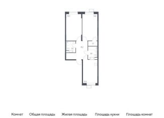 Продажа 2-комнатной квартиры, 61.7 м2, деревня Середнево, жилой комплекс Цветочные Поляны Экопарк, к2