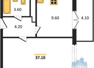 1-комнатная квартира на продажу, 37.1 м2, Воронеж