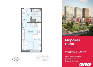 Продажа квартиры студии, 21.2 м2, Санкт-Петербург, метро Проспект Ветеранов