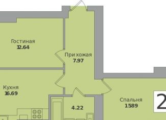 Продается двухкомнатная квартира, 59.8 м2, Калининград