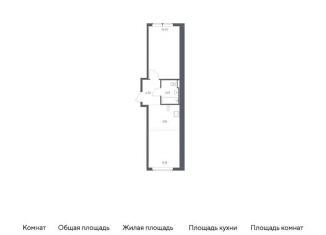 Однокомнатная квартира на продажу, 44.4 м2, Москва, жилой комплекс Остафьево, к20