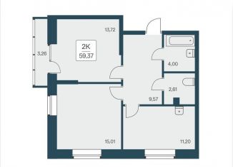 Продам 2-комнатную квартиру, 59.4 м2, Новосибирск, Заельцовский район