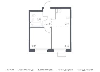 Продам 1-комнатную квартиру, 34.6 м2, Мытищи, жилой комплекс Мытищи Парк, к5