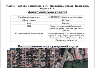 Продаю земельный участок, 46.3 сот., Ставрополь, микрорайон Чапаевка, Чапаевский проезд