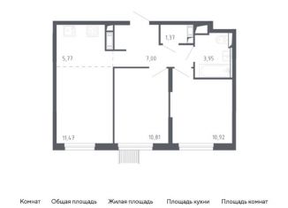 3-комнатная квартира на продажу, 51.3 м2, Москва, жилой комплекс Молжаниново, к1, метро Пятницкое шоссе