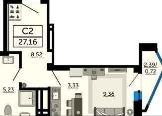 Продам квартиру студию, 27.2 м2, Ростовская область, Привокзальная улица, 9