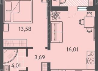 Продам 1-ком. квартиру, 39.5 м2, Краснодар