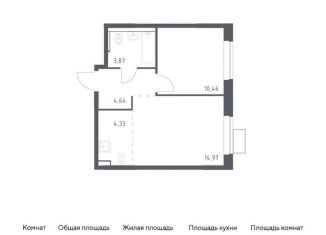 Продается однокомнатная квартира, 38.3 м2, Московская область