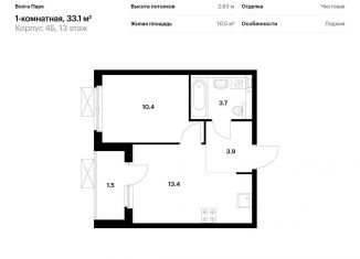Продажа 1-комнатной квартиры, 33.1 м2, Ярославль, улица Лескова, 44, Фрунзенский район