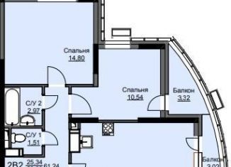 Продаю двухкомнатную квартиру, 61.2 м2, Московская область, жилой комплекс Соболевка, к8