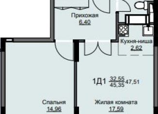 Продаю однокомнатную квартиру, 47.5 м2, Щёлково, жилой комплекс Соболевка, к8
