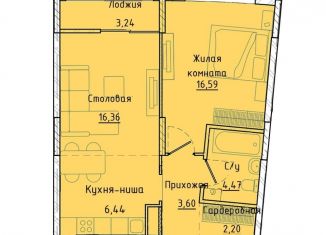 Продам 1-ком. квартиру, 51.6 м2, Екатеринбург, Машинная улица, 1В/2, ЖК Клевер Парк