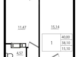 Продается 1-комнатная квартира, 40 м2, Мурино, ЖК Тридевяткино Царство