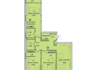 Продам трехкомнатную квартиру, 117.7 м2, Екатеринбург, ЖК Клевер Парк