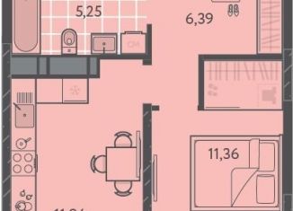 Продажа 1-комнатной квартиры, 36.2 м2, Краснодар