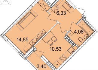 Продам 1-ком. квартиру, 35.2 м2, Екатеринбург, улица Академика Парина, 4, ЖК Квартал Школьный