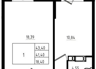 Продам однокомнатную квартиру, 43.4 м2, Мурино, ЖК Тридевяткино Царство