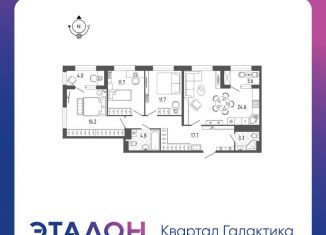 Продается 3-комнатная квартира, 93.8 м2, Санкт-Петербург, ЖК Галактика, Измайловский бульвар, 9