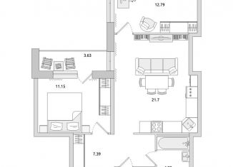 Продажа 2-комнатной квартиры, 61.9 м2, Ленинградская область