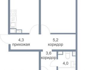 Продажа двухкомнатной квартиры, 71.3 м2, деревня Голубое, ЖК Первый Зеленоградский, Парковый бульвар, 2к3