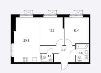 Аренда 2-комнатной квартиры, 60 м2, Москва, Лобненская улица, 13к2, станция Марк