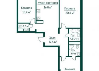 Продаю трехкомнатную квартиру, 102.1 м2, Самара, метро Российская