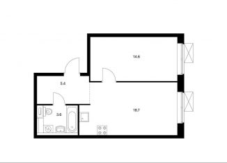 Продается 1-комнатная квартира, 42.3 м2, Москва, метро Водный стадион