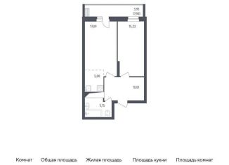 Продается 2-ком. квартира, 56.4 м2, посёлок Жилино-1, жилой комплекс Егорово Парк, к2
