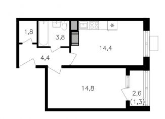 Продается однокомнатная квартира, 40.5 м2, Москва, метро Октябрьское поле