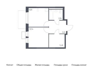 Однокомнатная квартира на продажу, 35.6 м2, Московская область, жилой комплекс Квартал Ивакино, к3