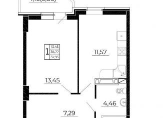 Продам 1-комнатную квартиру, 37.9 м2, Ростов-на-Дону, Горсоветская улица, 49/2, ЖК Свобода