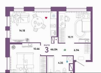 Продажа 2-комнатной квартиры, 46 м2, Тюмень, ЖК Колумб