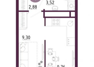 Продам квартиру студию, 27.8 м2, Тула