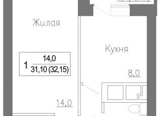 Продажа однокомнатной квартиры, 32.2 м2, деревня Сабурово, жилой комплекс ЗаМитино, к1