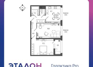 Продается двухкомнатная квартира, 61.5 м2, Санкт-Петербург, Измайловский бульвар, 4к2, ЖК Галактика Про