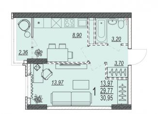 Продаю 1-ком. квартиру, 31 м2, Волгоград, Советский район