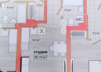 Продам квартиру студию, 26 м2, деревня Анкудиновка