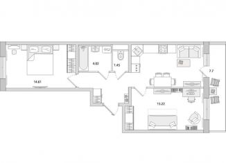 2-комнатная квартира на продажу, 64.5 м2, поселок Бугры