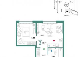 Продам двухкомнатную квартиру, 36 м2, Свердловская область